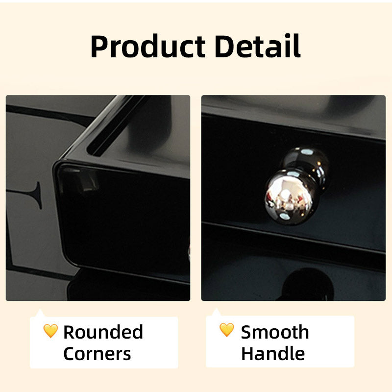 Multi-Layer Desktop Drawer Organizer Stackable Storage Box Black