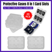20 Pcs 8-in-1 Memory Card Cases for SD MicroSD