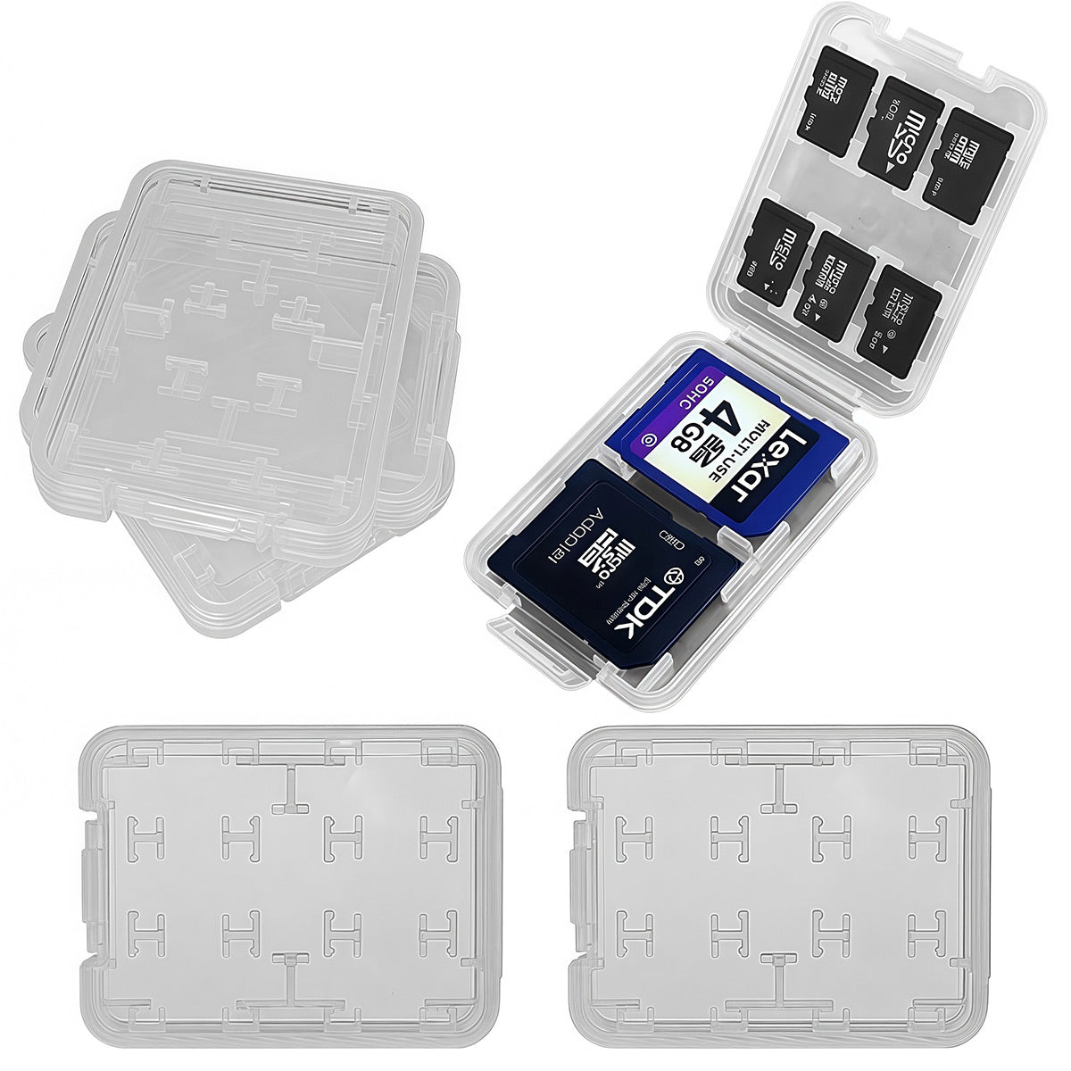 20 Pcs 8-in-1 Memory Card Cases for SD MicroSD