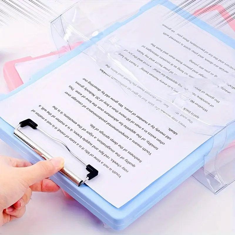 4 Pcs A4 File Folder Clipboards with Pen Slot PP Plastic