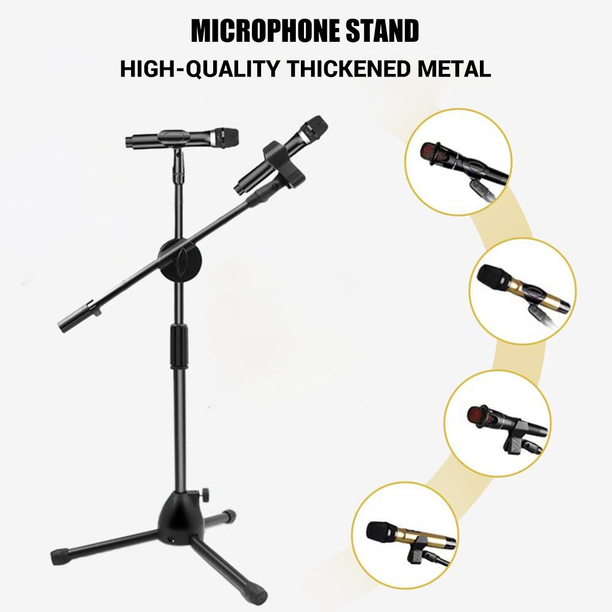 Foldable Microphone Tripod Stand with Boom Arm