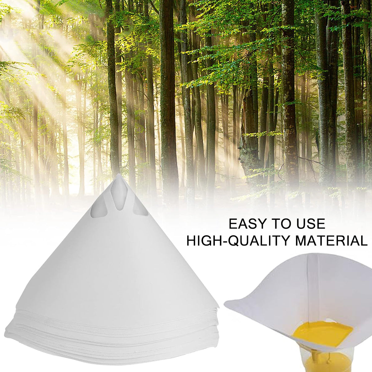 100 Paper Funnels with Silicone Funnel for Liquid Transfer