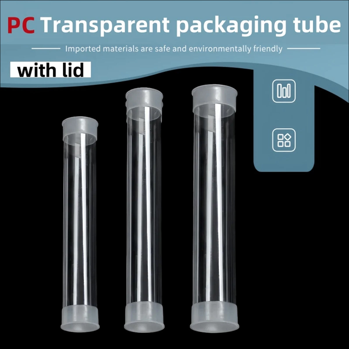 20pcs Clear Plastic Packaging Tubes for Artwork