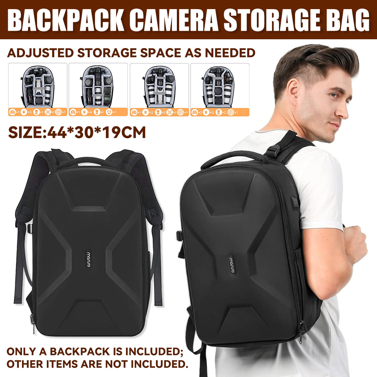 Outdoor Camera Backpack Waterproof Shell Dividers