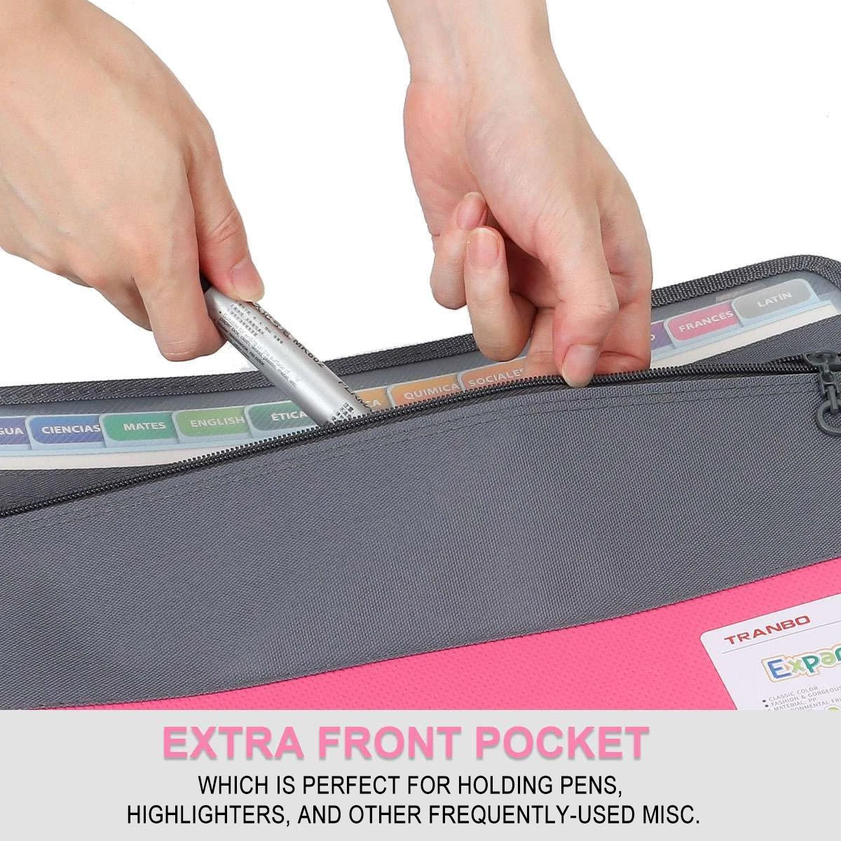 Accordion File Folder 13 Pockets Double Zipper Waterproof