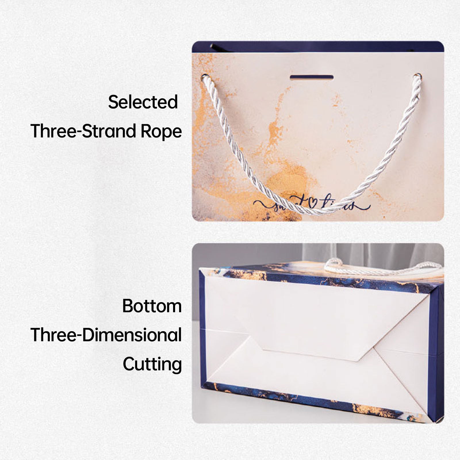 25pcs Marble Pattern Gift Bags with Ribbon Handles
