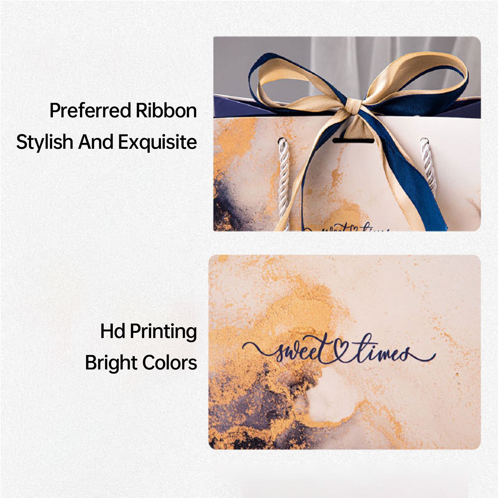 25pcs Marble Pattern Gift Bags with Ribbon Handles