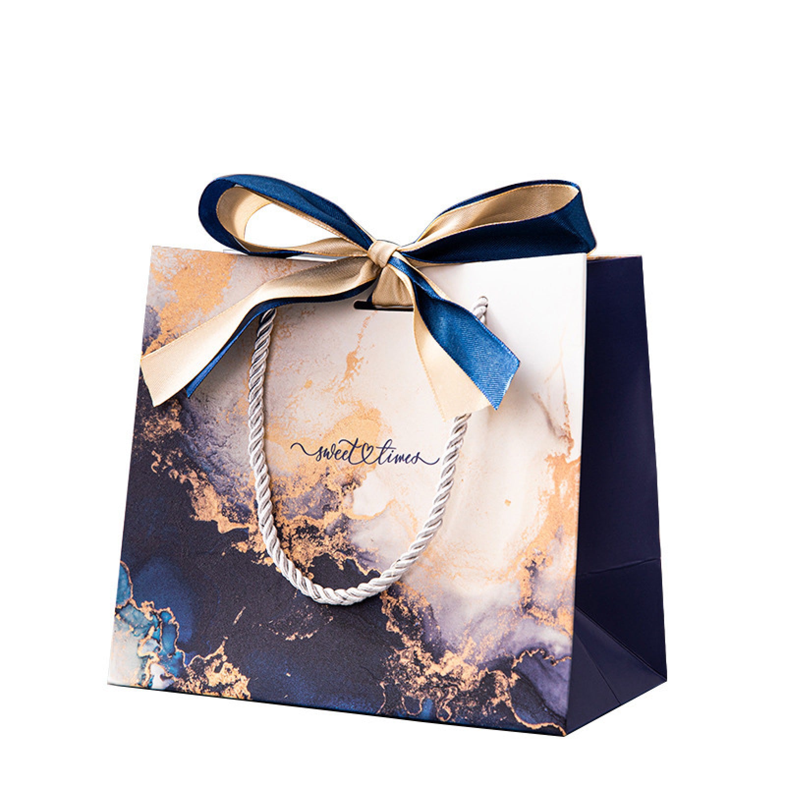 25pcs Marble Pattern Gift Bags with Ribbon Handles