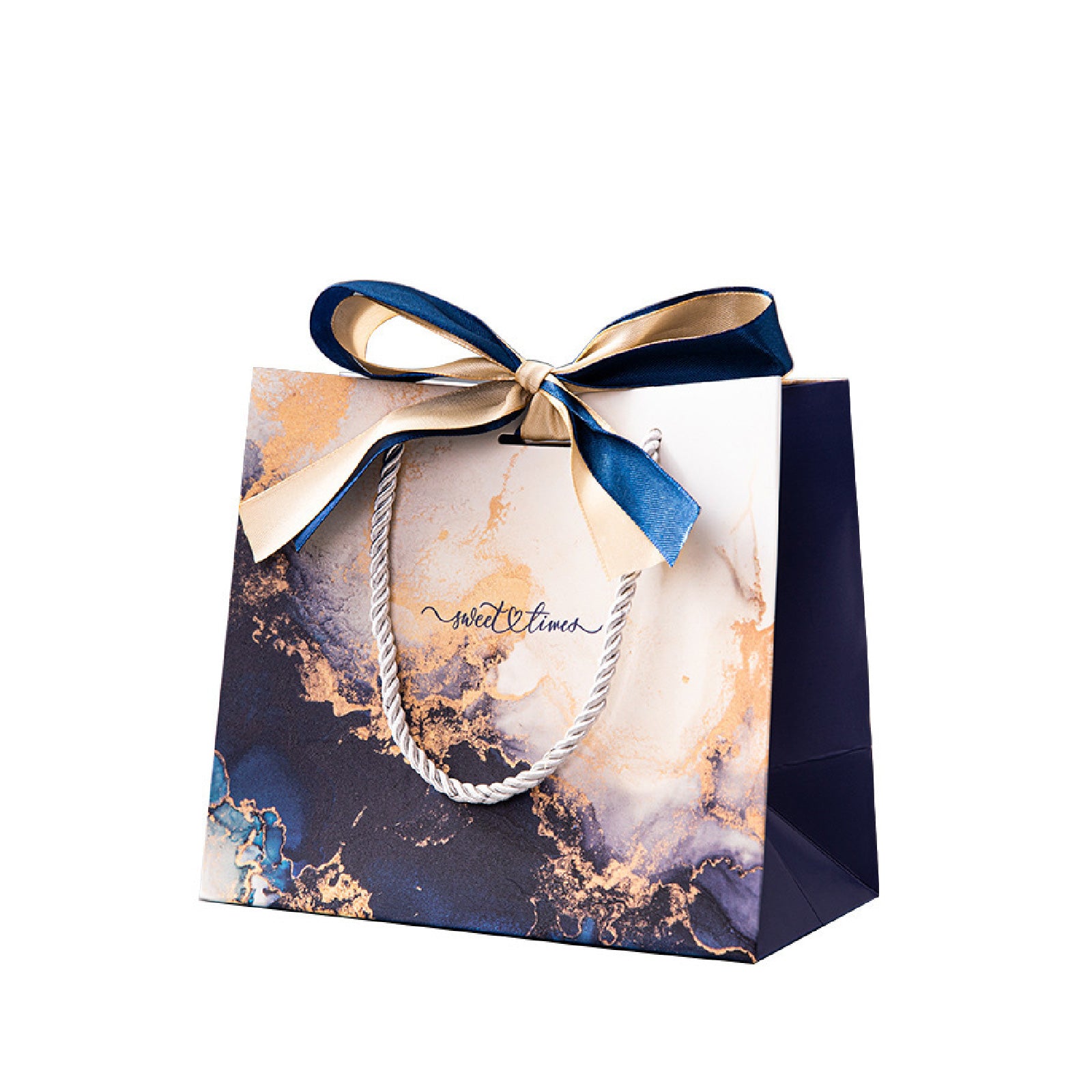 25pcs Marble Pattern Gift Bags with Ribbon Handles