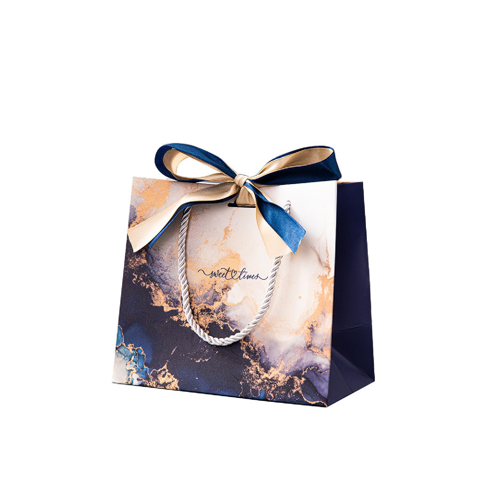 25pcs Marble Pattern Gift Bags with Ribbon Handles