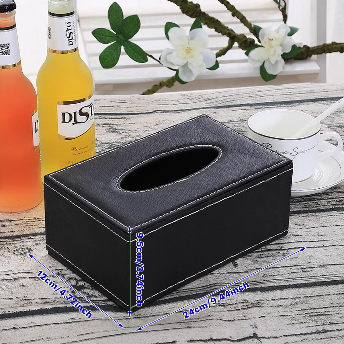 PU Leather Tissue Box Holder for Home Office