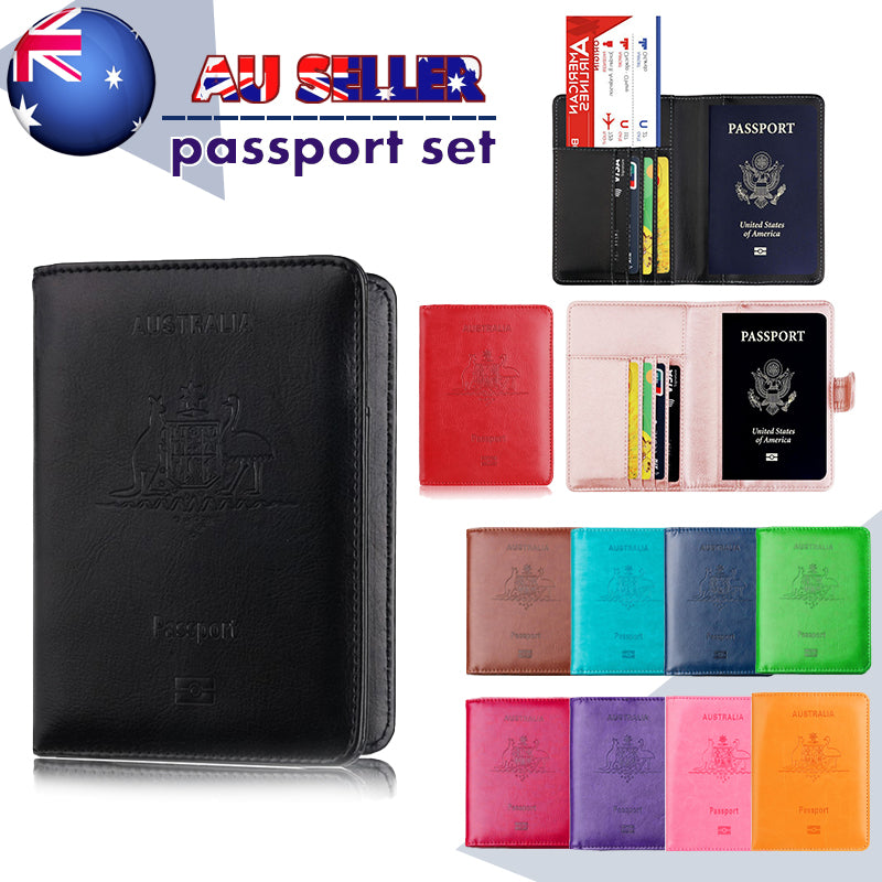 Slim Synthetic Leather RFID Passport Wallet