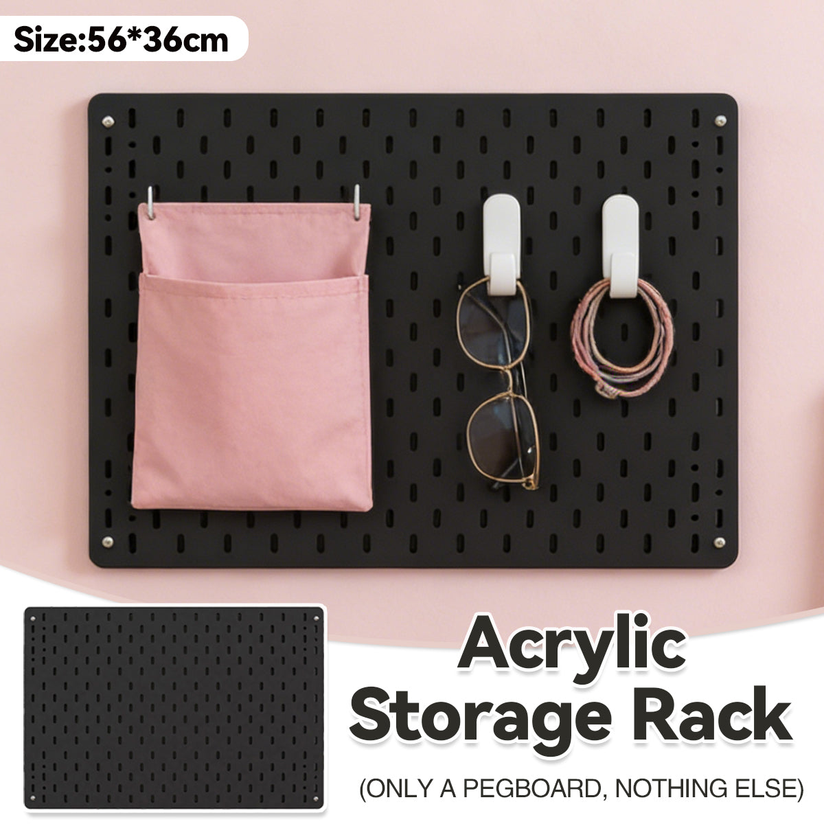 Acrylic Pegboard Wall Shelf for Home and Office