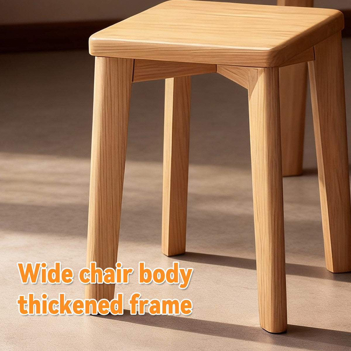 Solid Wood Square Stool for Dining Makeup Home