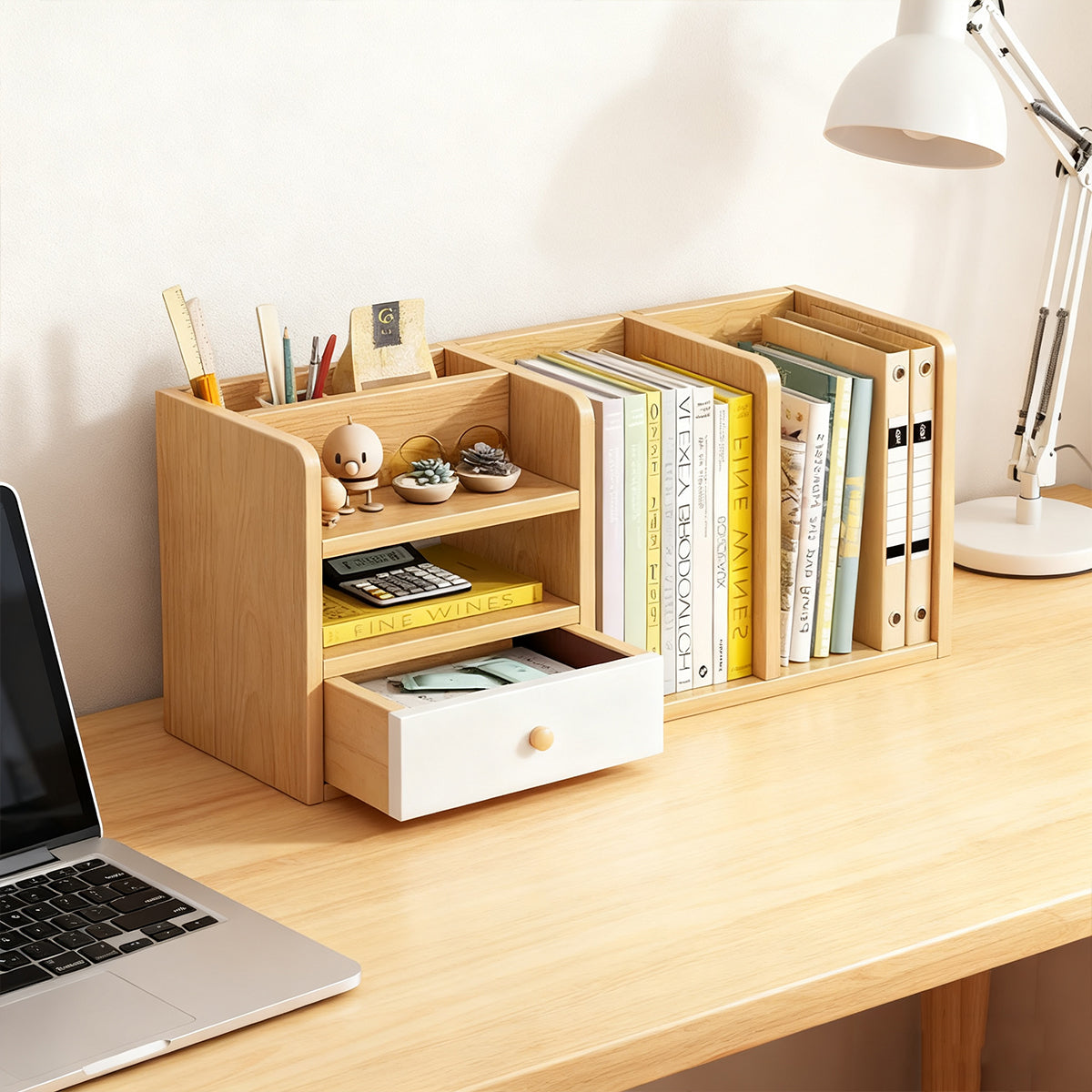 Office Desktop Rack Wooden Storage Organizer for Documents