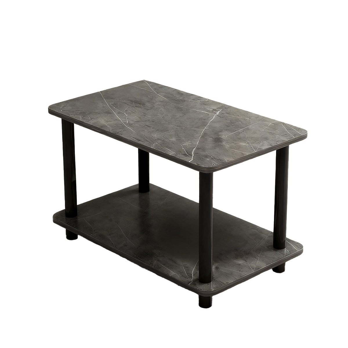 2-Tier Narrow Side Table with Storage Shelf and Space-Saving Design