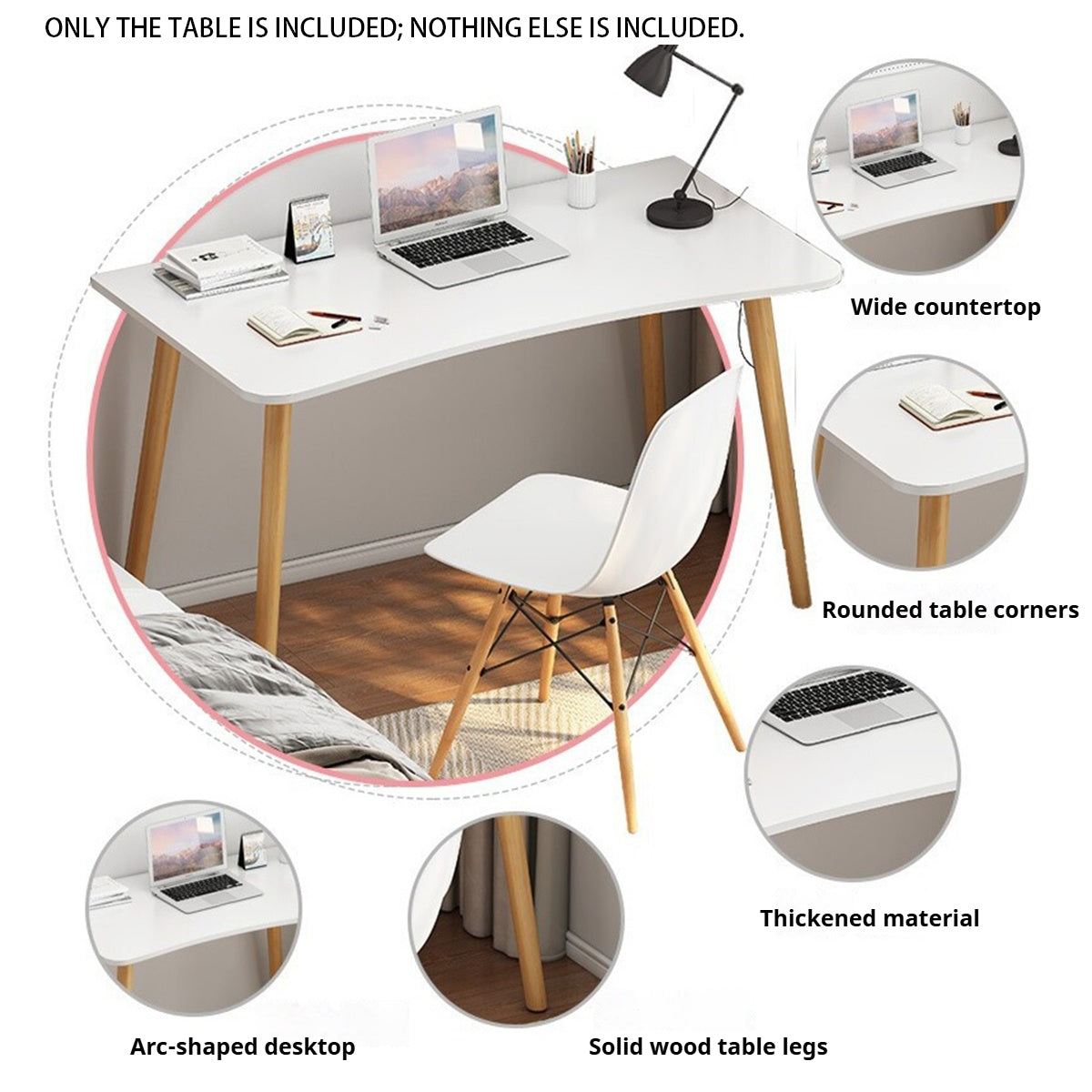 Rectangular Office Desk for Home Study Computer