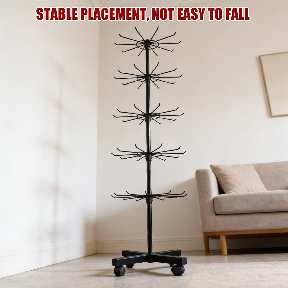 Rotating Jewellery Display Stand with Wheels