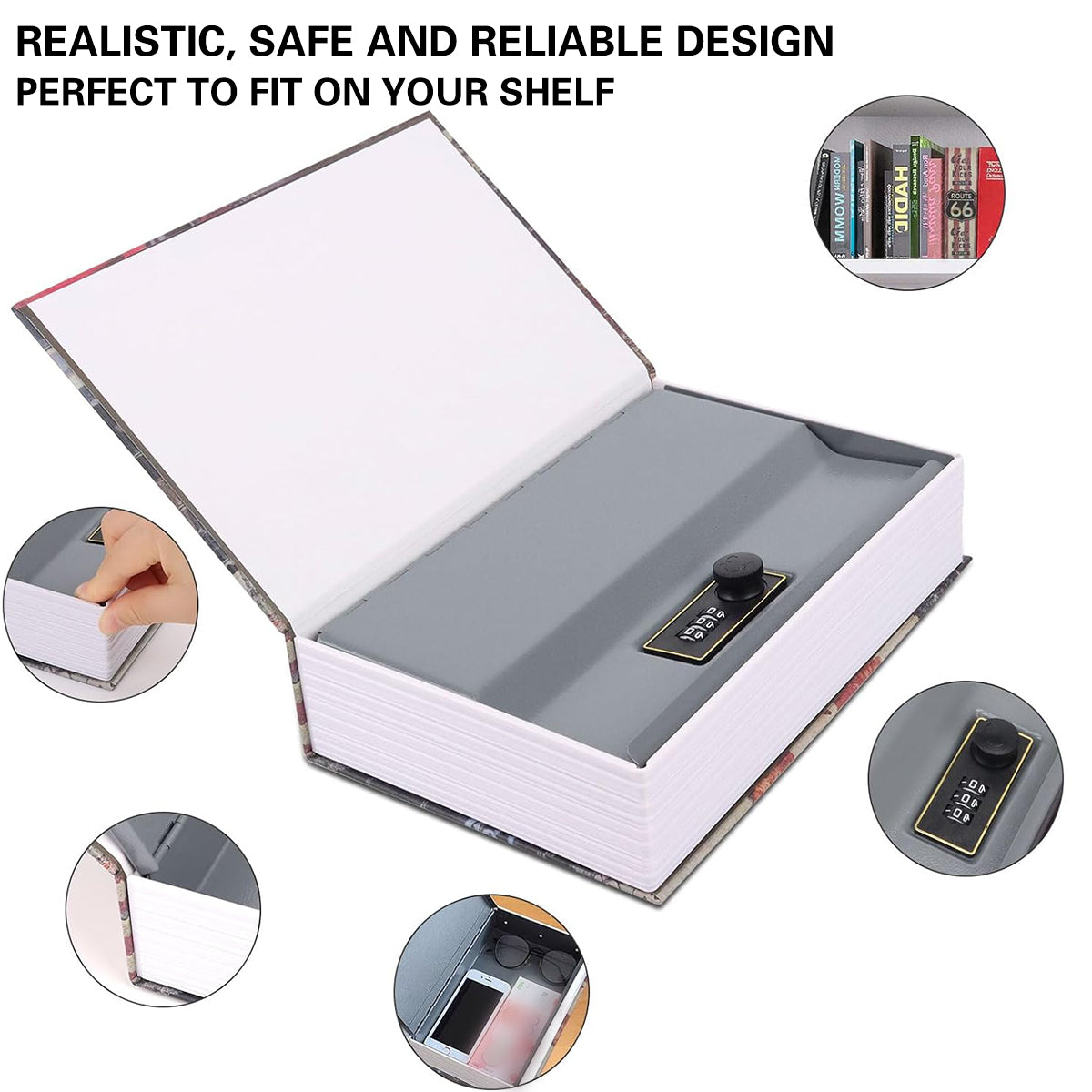 Hidden Book Safe Anti-theft Lock Box for Home