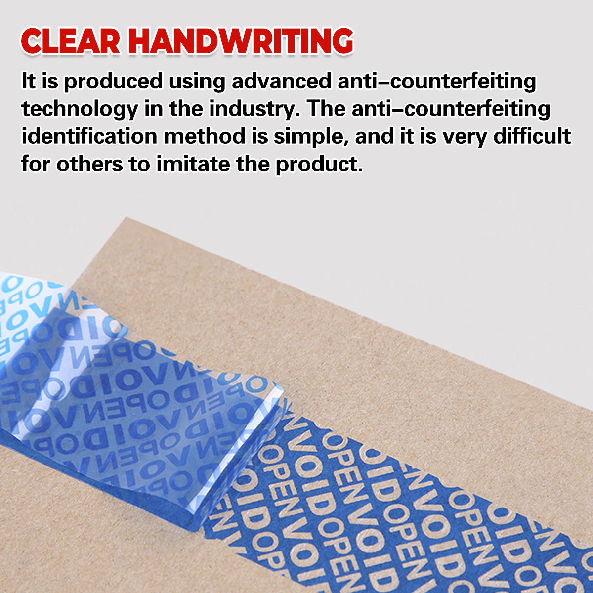 Anti-Counterfeiting VOID Tape for Box Sealing