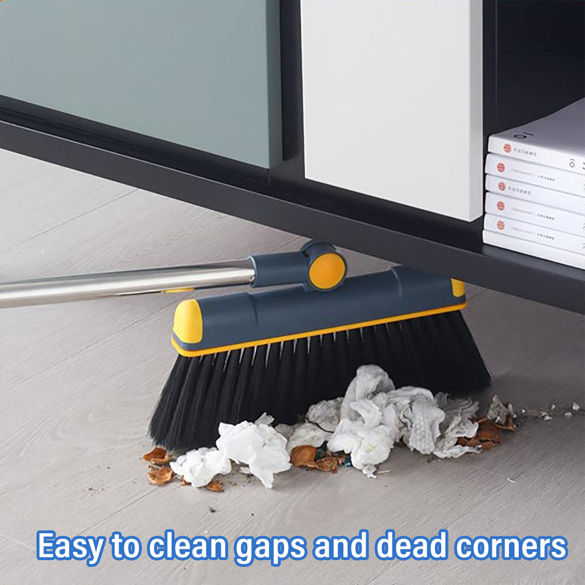 Folding Broom and Dustpan Set Rotating Head Comb