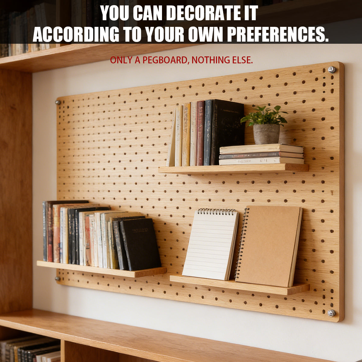 Acrylic Pegboard Wall Organiser 100x60cm