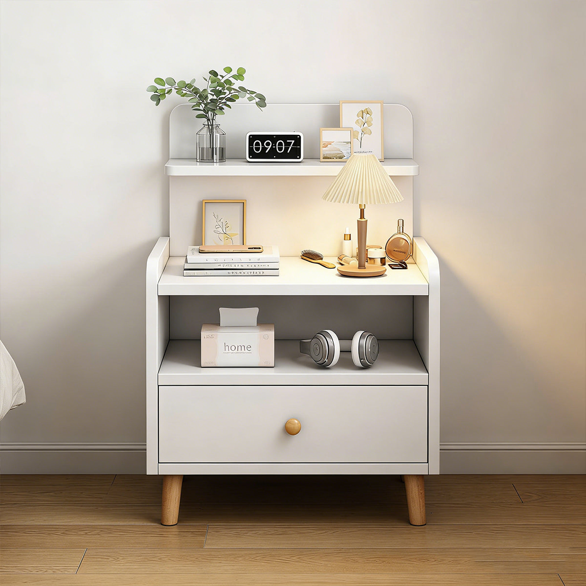 Minimalist Bedside Table Cabinet with Drawers