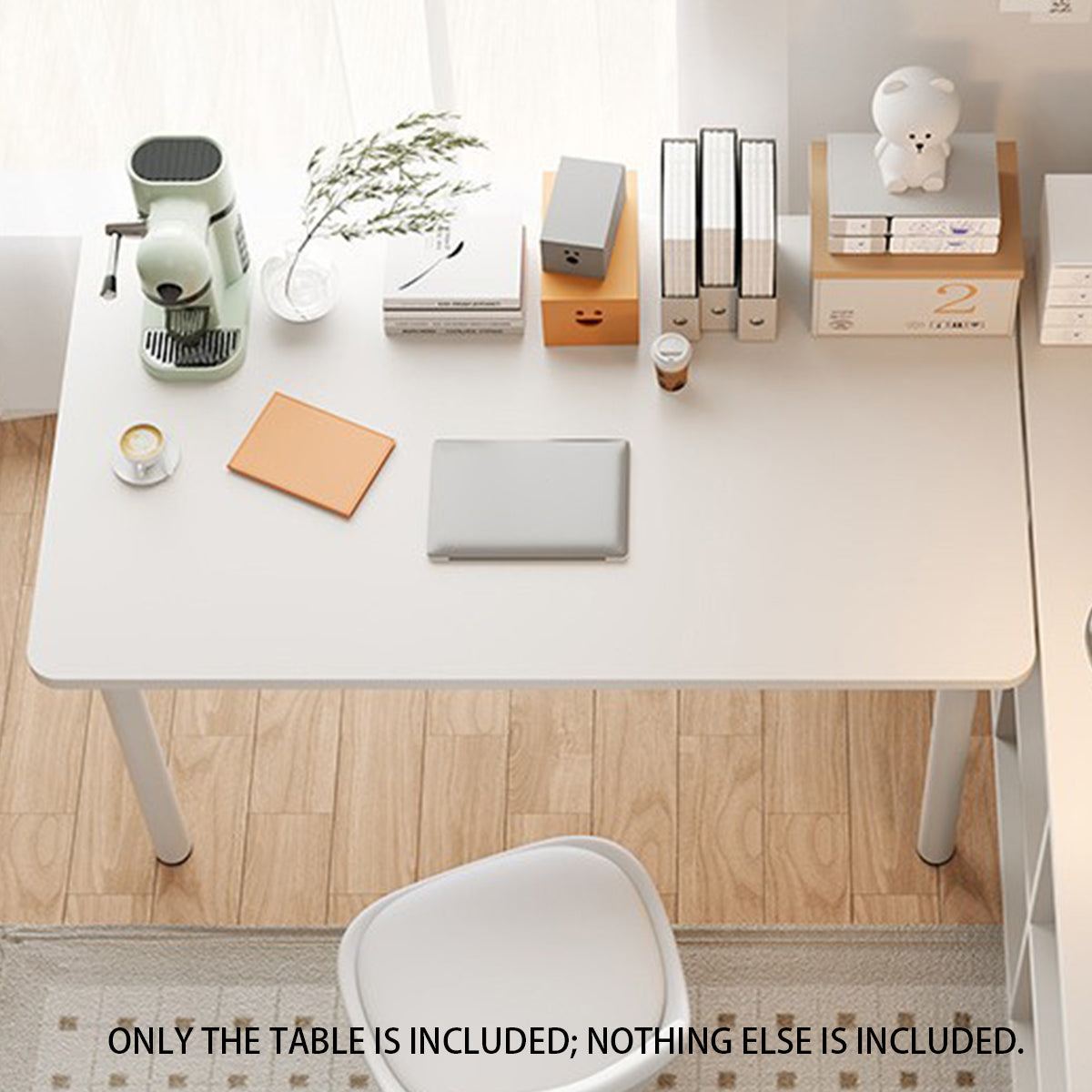 White Study Desk with 25mm Thick Top 100cm