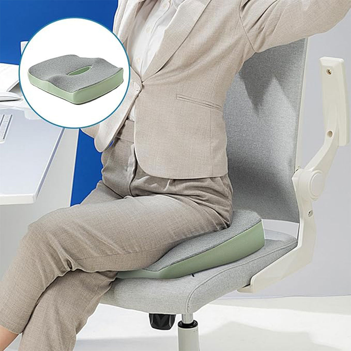 Orthopedic Coccyx Memory Foam Seat Cushion with Cover