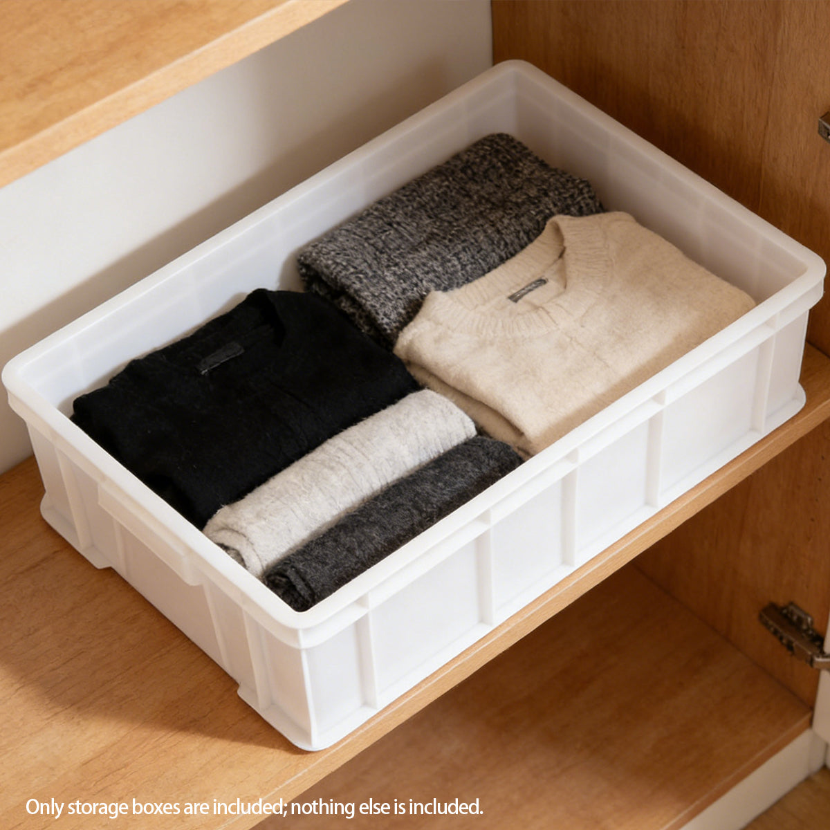 2 Pcs Plastic Storage Boxes with Side Handles