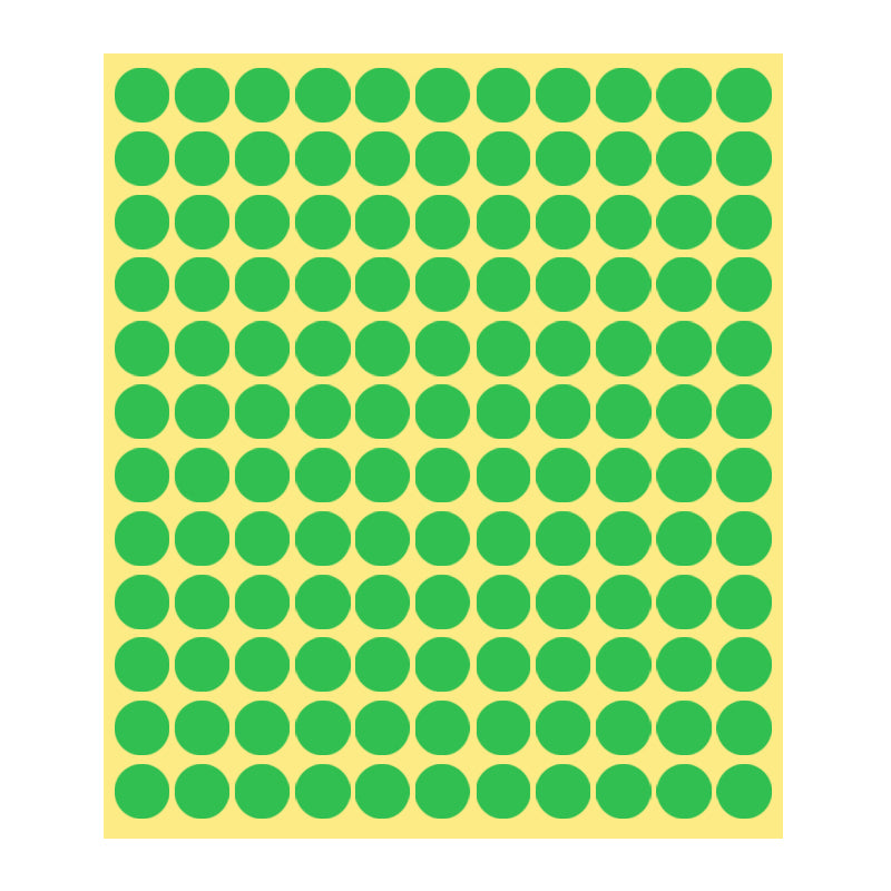 13mm Round Sticker Dots Adhesive Labels 1/5/15 Sheets