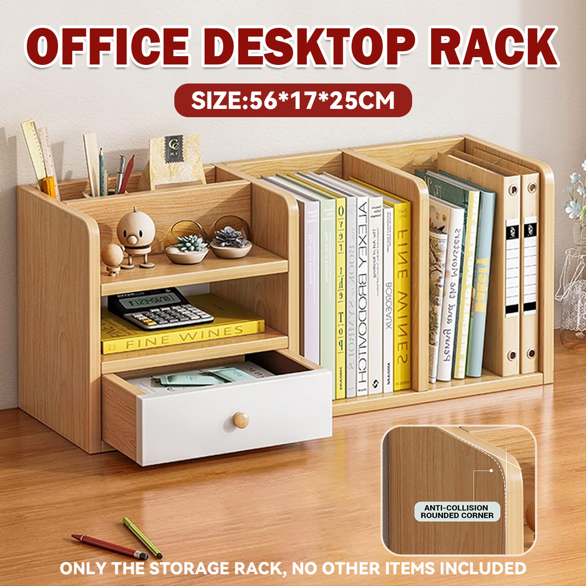 Office Desktop Rack Wooden Storage Organizer for Documents