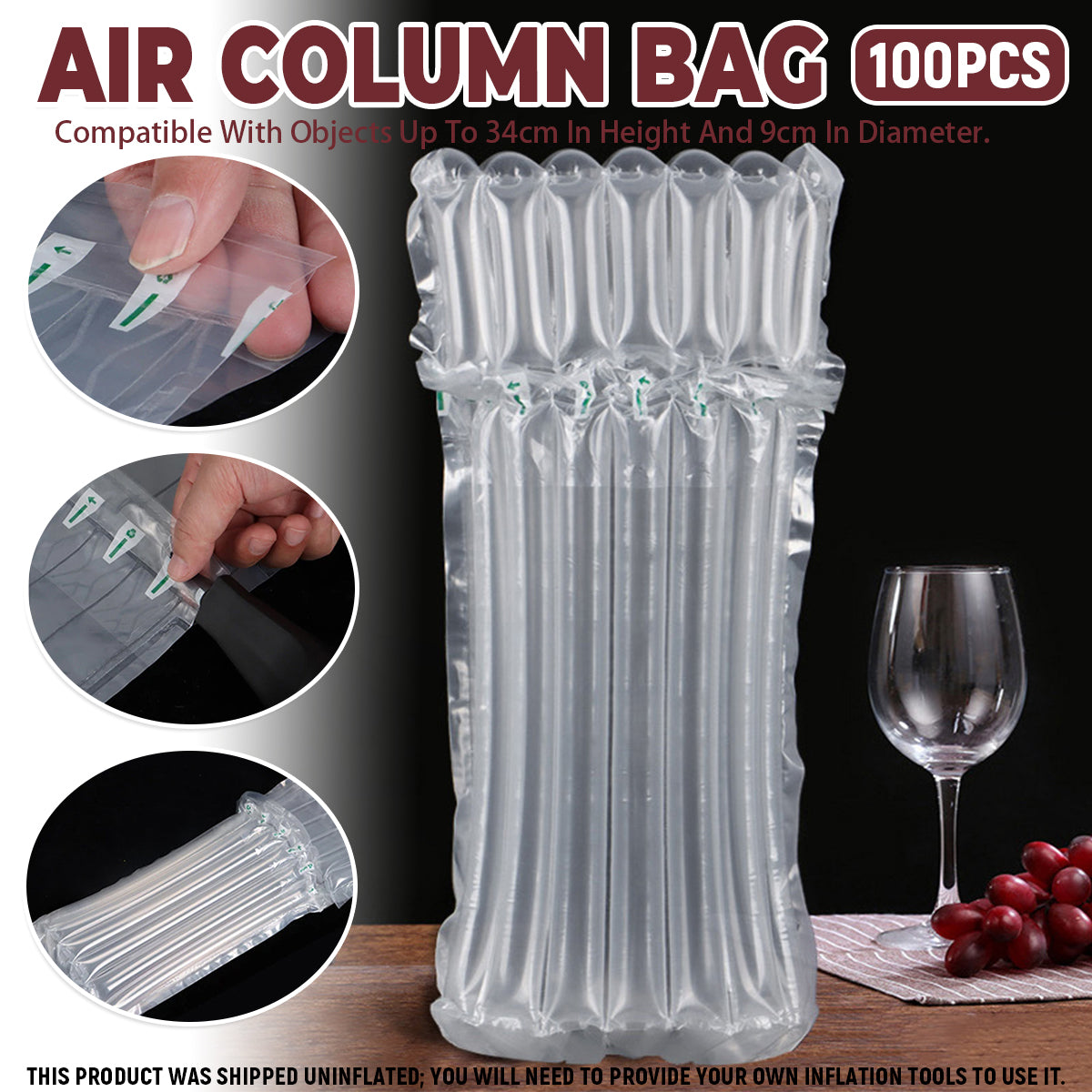 100pcs Air Column Bags for Shipping Void Fill