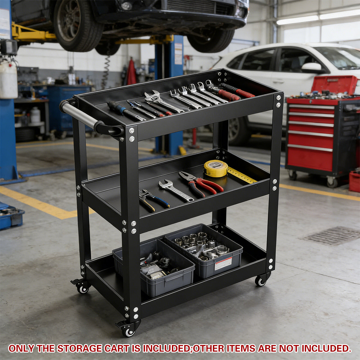 3 Tier Mobile Storage Tool Cart for Garage