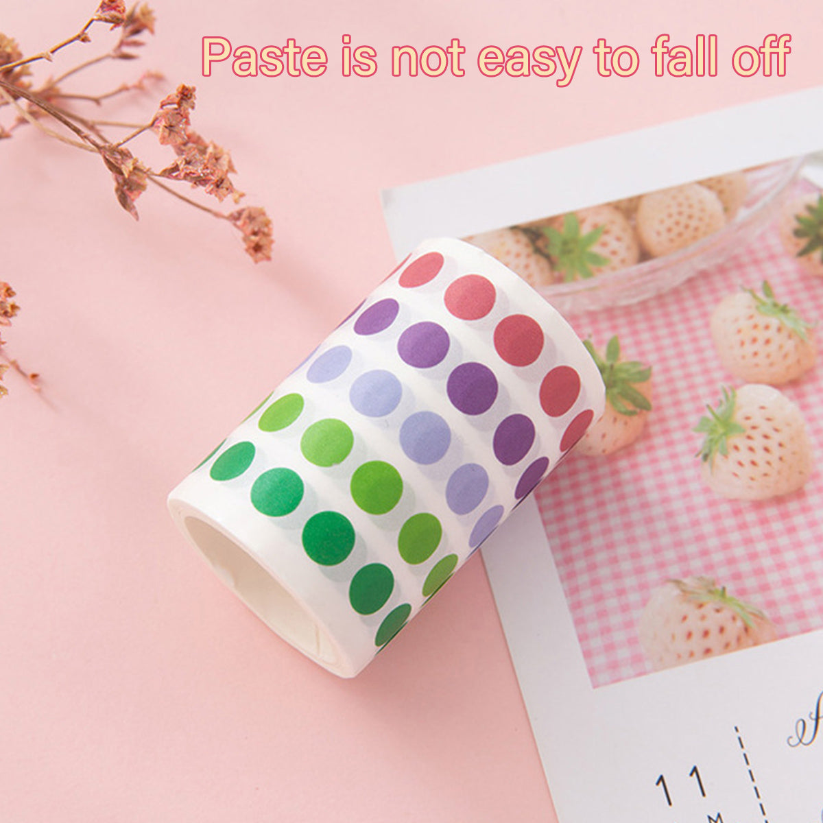 9 Pcs Washi Tape Set Dot Gradient Stickers for Scrapbooking and Journaling
