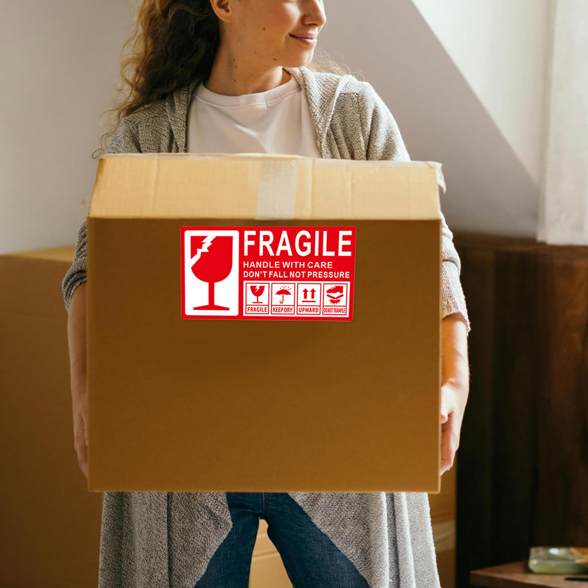 Fragile Warning Stickers Self Adhesive for Parcels