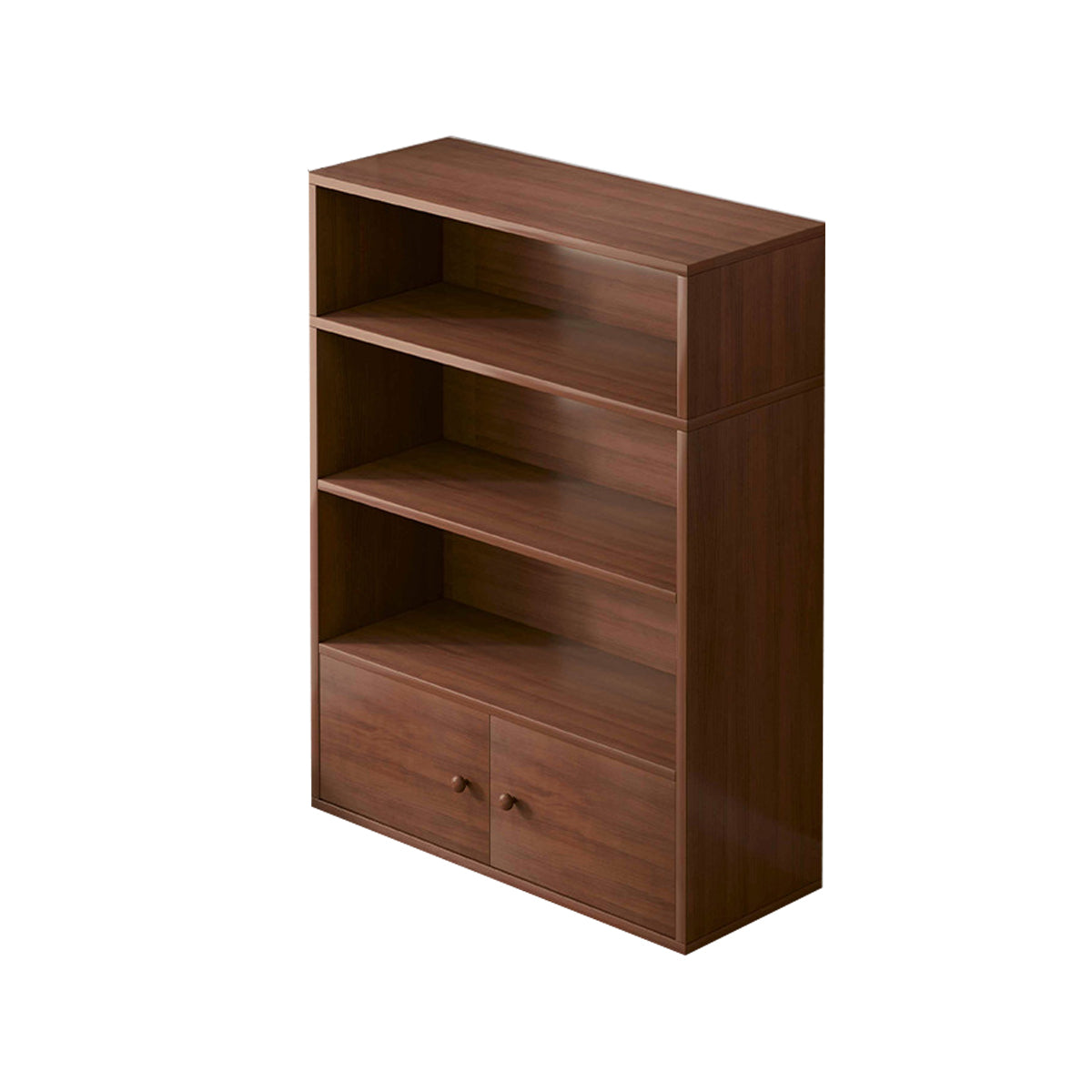 4-Tier Floor-Standing Bookshelf with Cabinet