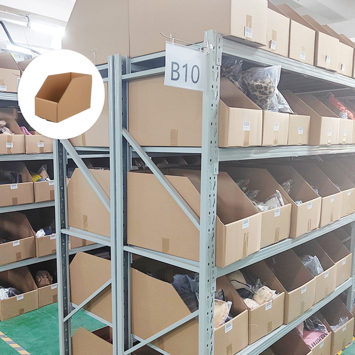 10 Pcs Slanted Cardboard Storage Boxes Shelf Sorting