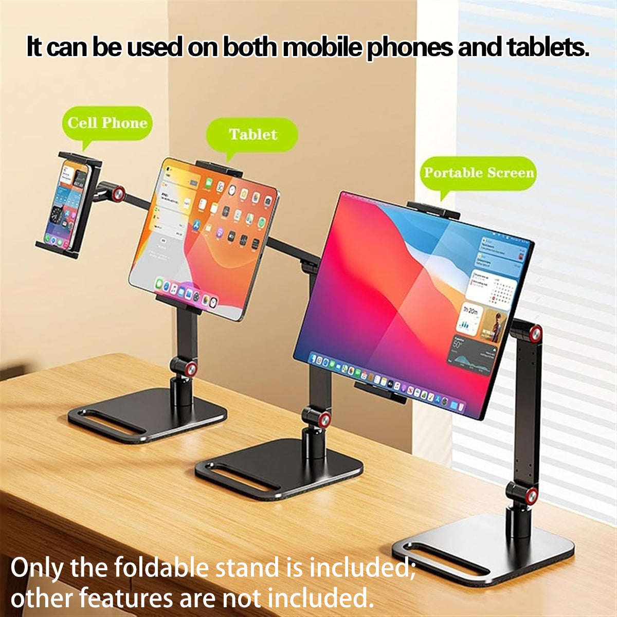 Folding Monitor Stand Adjustable Carbon Steel