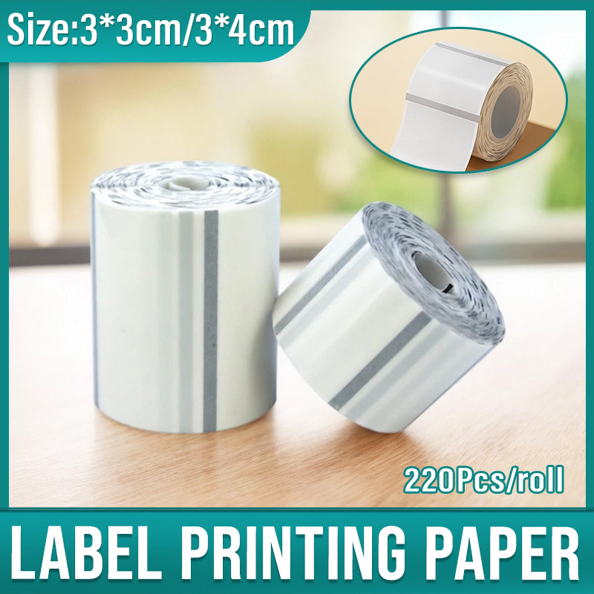 1 Roll Transparent Label Printer Paper Waterproof Name Stickers