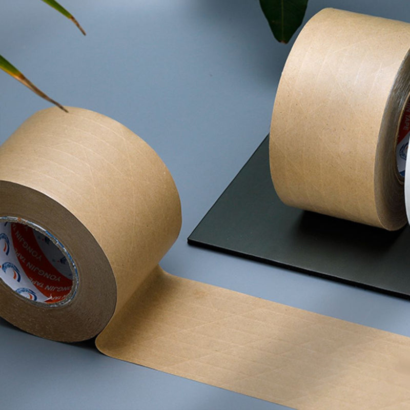 36 Rolls Kraft Paper Tape with Thread 48mm x 50m Self Adhesive