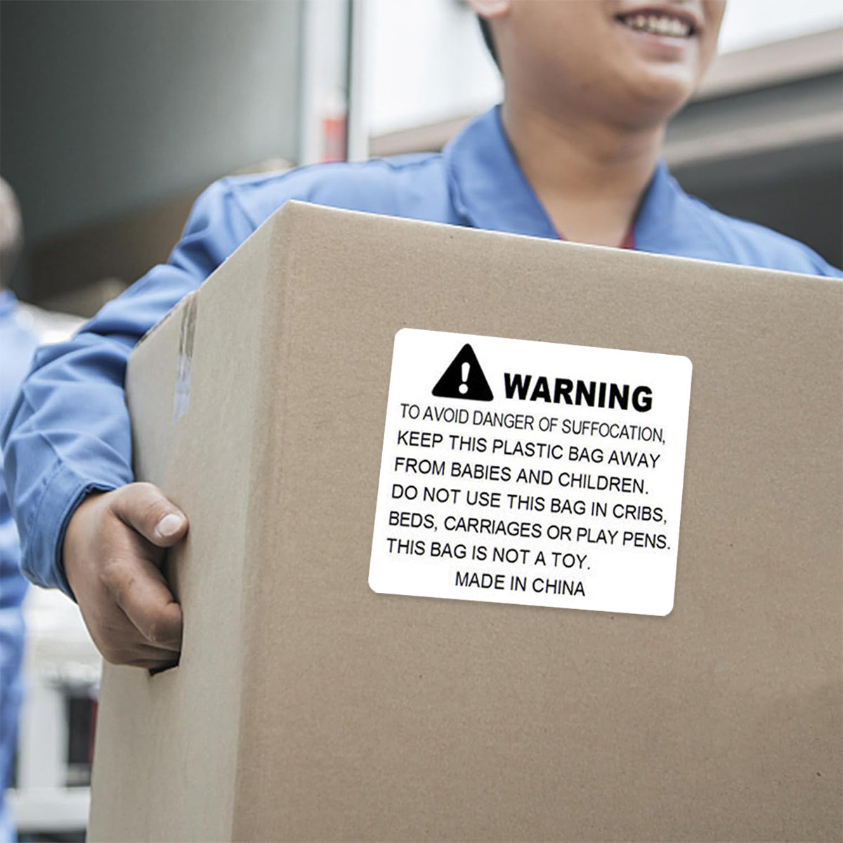 Anti-Choking Warning Labels for Plastic Bags