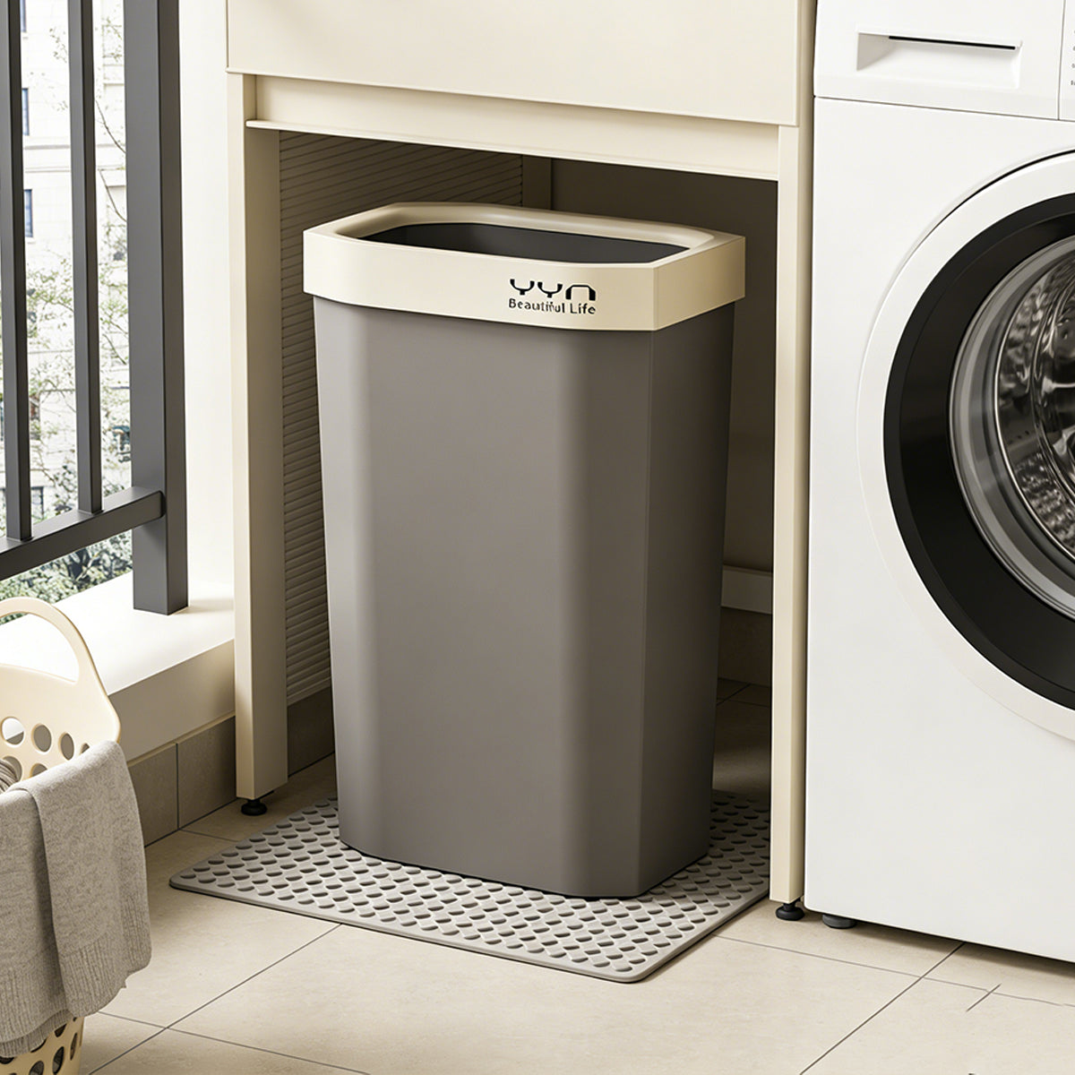 40L Slim Open-Top Waste Bin for Kitchen