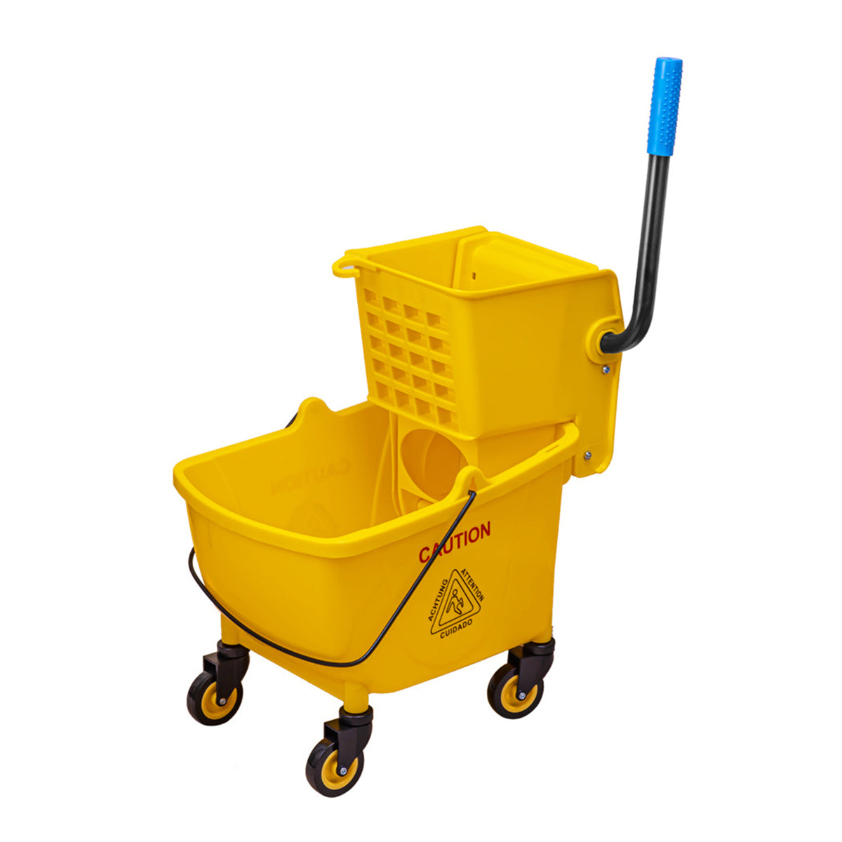 32L Wringer Mop Bucket with Rolling Wheels and Mop