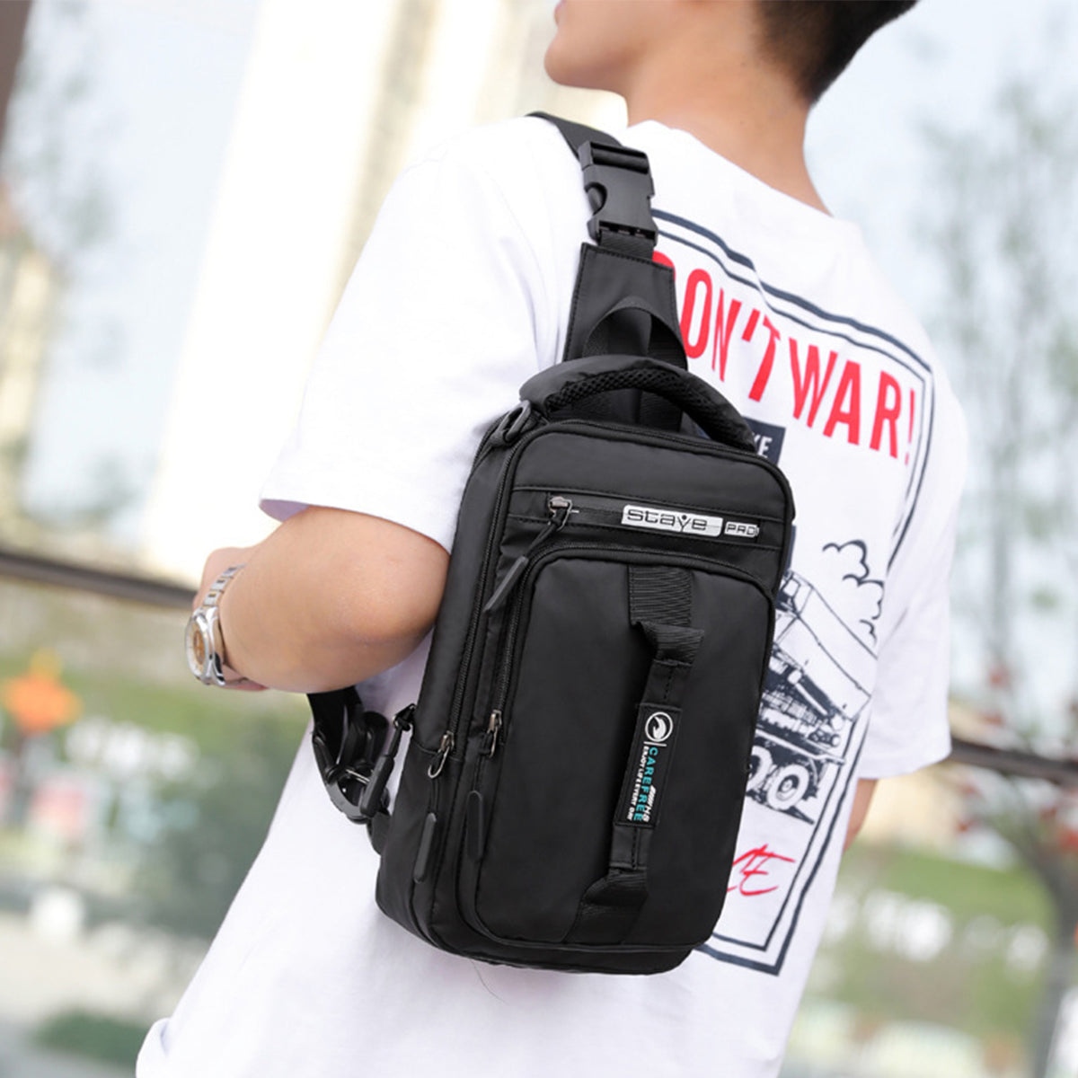 Multi-Function Shoulder Bag with USB Charging Port