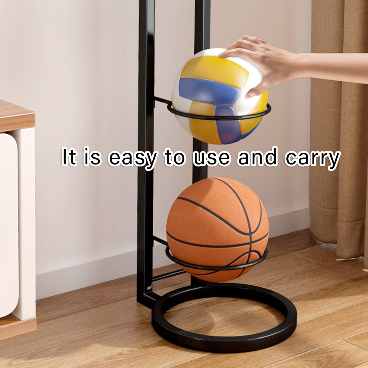 3-4 Tier Ball Storage Rack for Basketball Sports
