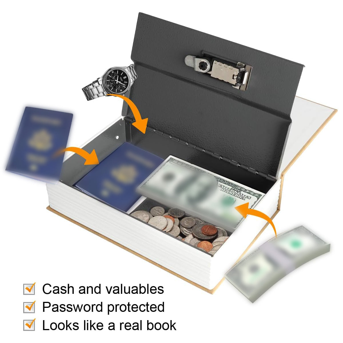Hidden Book Safe Anti-theft Lock Box for Home