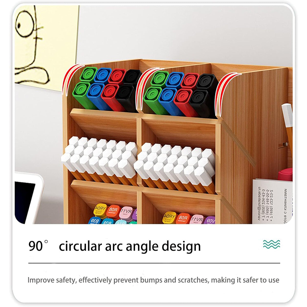 Desktop Office Organizer with Drawer and Pen Holder