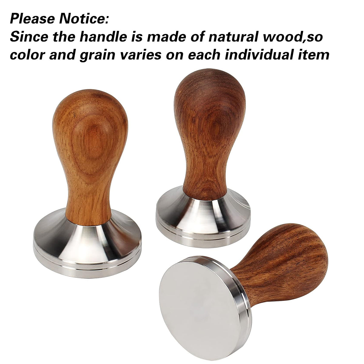 Coffee Tamper Wood Handle 304 Steel 51-58mm