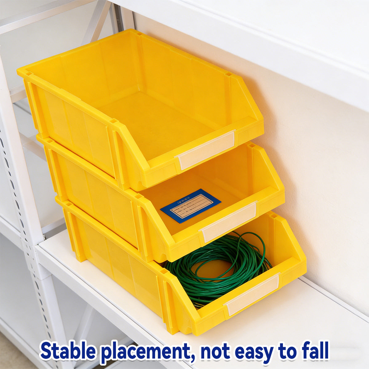 2pcs Slanted PE Storage Box with Label Clip